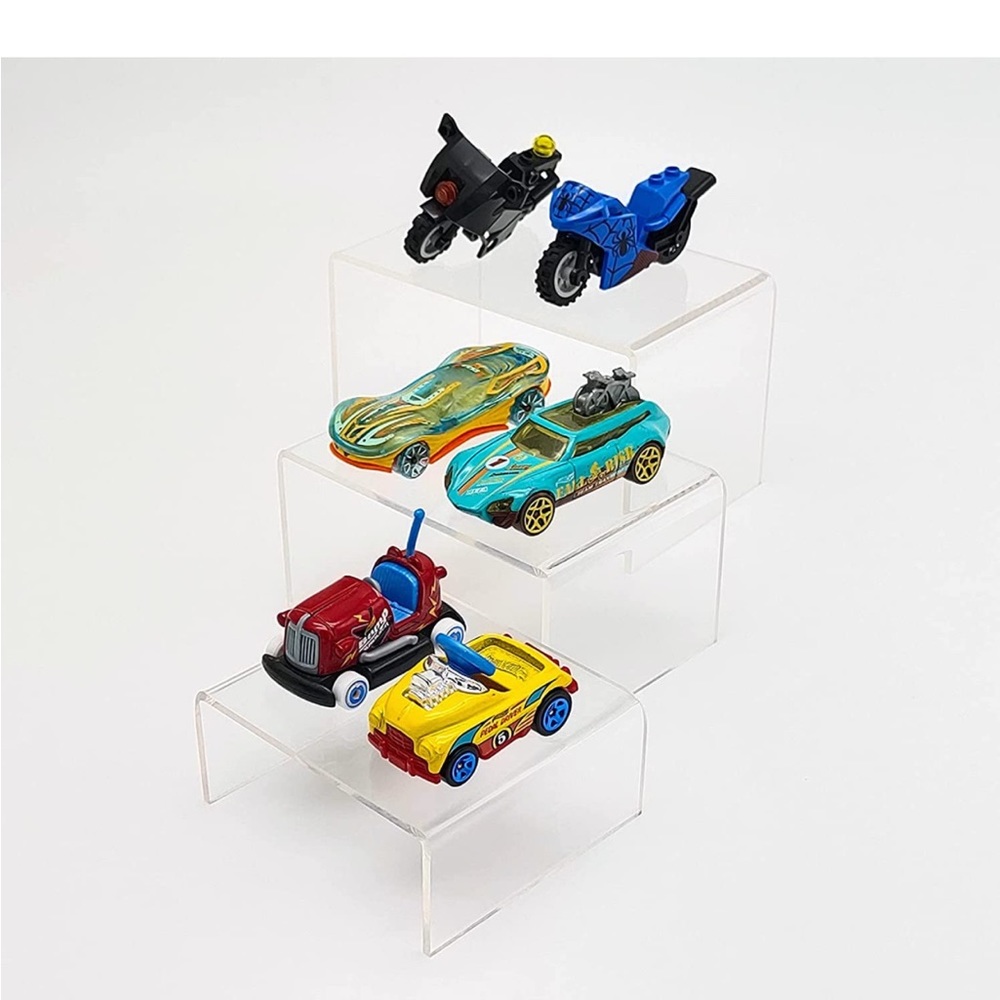 Transparent acrylic display shelves